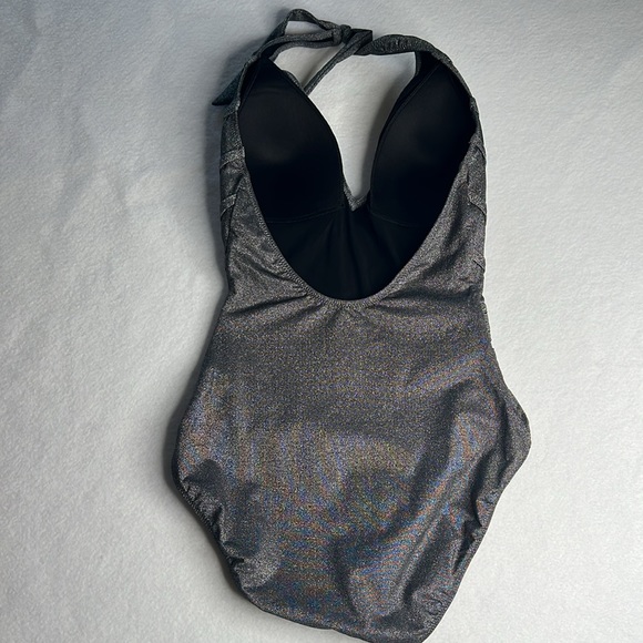 gottex classics  one piece silver shiny bathing suit new size 10 - Picture 5 of 7